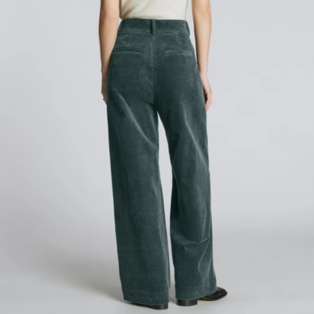 Everlane Corduroy Way High Drape Pant Womens 139393 Evergreen Wide Leg - Picture 2 of 16